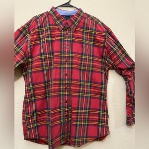 Tommy Hilfiger red flannel button up shirt size XXL